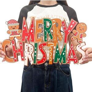 ~Merry Christmas Sign with Gingerbread Figures~